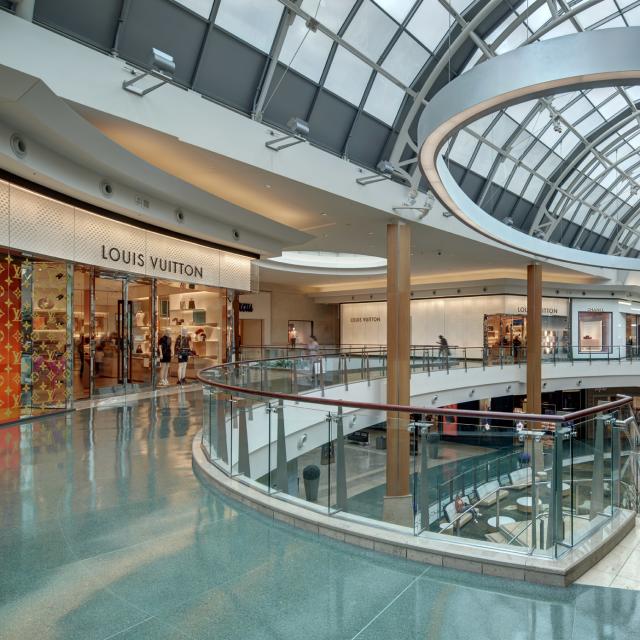 Mall at Millenia stairs and Louis Vuitton store exterior