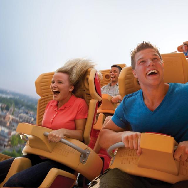 Universal Studios Florida family on the Hollywood Rip Ride Rockit coaster