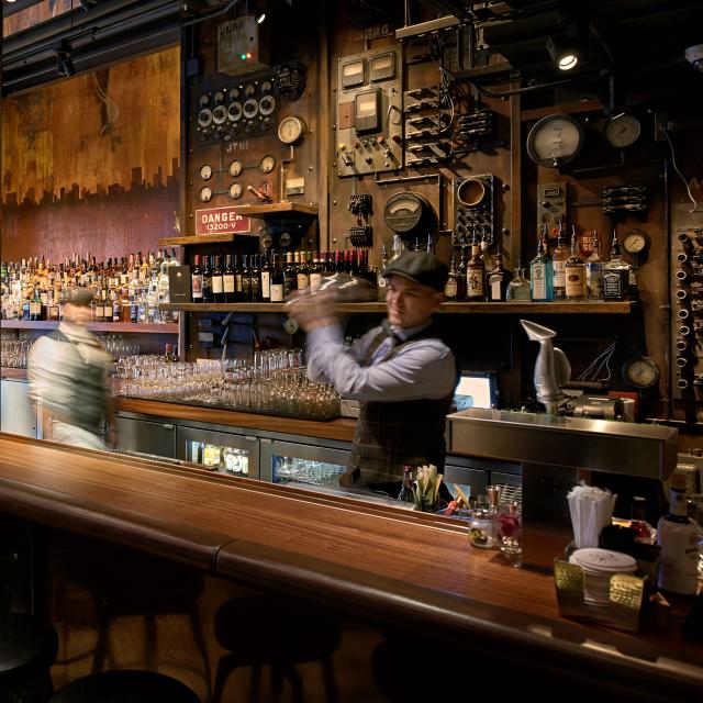 The Edison at Disney Springs interior bar bartender
