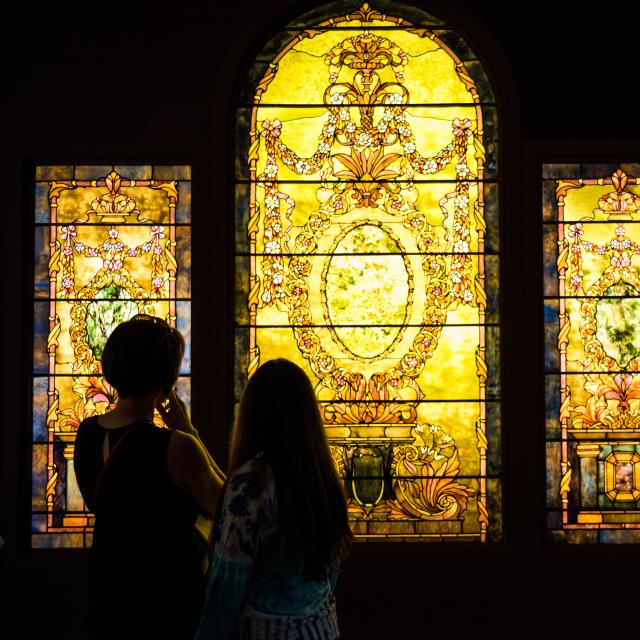 The Charles Hosmer Morse Museum of American Art gazing at stained glass window