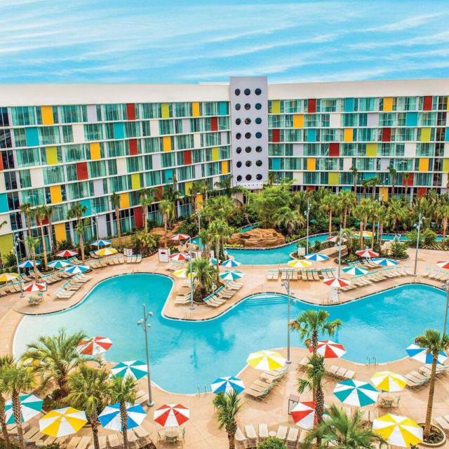 Universal's Cabana Bay Beach Resort exterior and pool