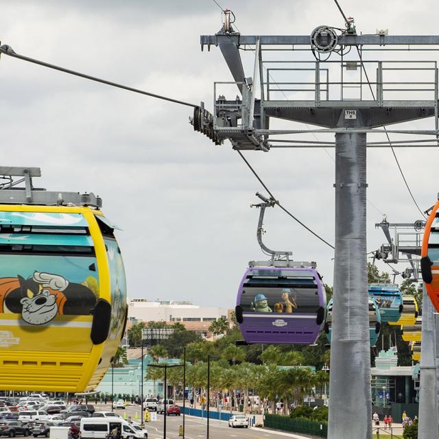 Disney Skyliner will begin carrying guests high above Walt Disney World Resort in Lake Buena Vista, Fla., on Sept. 29, 2019. The state-of-the-art transportation system will feature custom cabins that glide through the air, conveniently transporting guests between Disney’s Hollywood Studios and Epcot to four resort hotels – Disney’s Art of Animation Resort, Disney’s Caribbean Beach Resort, Disney’s Pop Century Resort and the new Disney’s Riviera Resort, scheduled to open in December 2019.