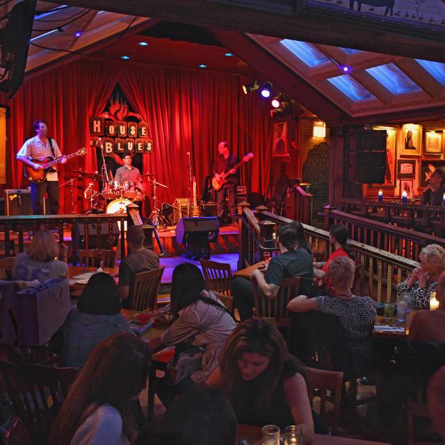 A band performing at House of Blues at Disney Springs.