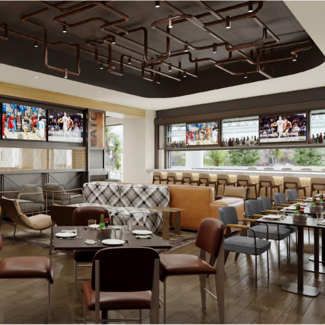 Another interior view of FastBreak restaurant at Hilton Orlando