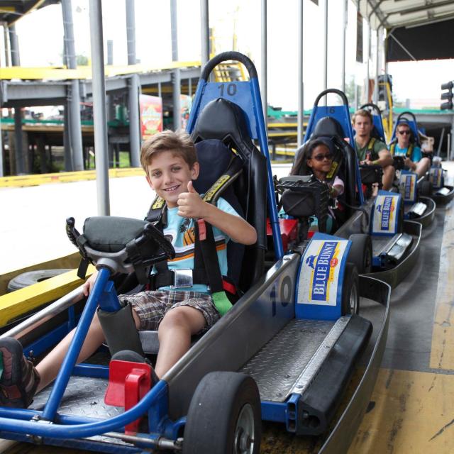 Fun Spot America Orlando kid on a go kart