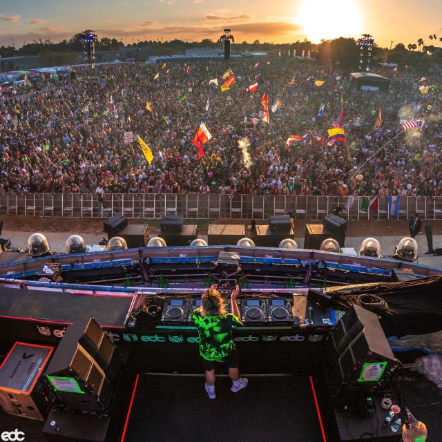 Electric Daisy Carnival DJ and crowd