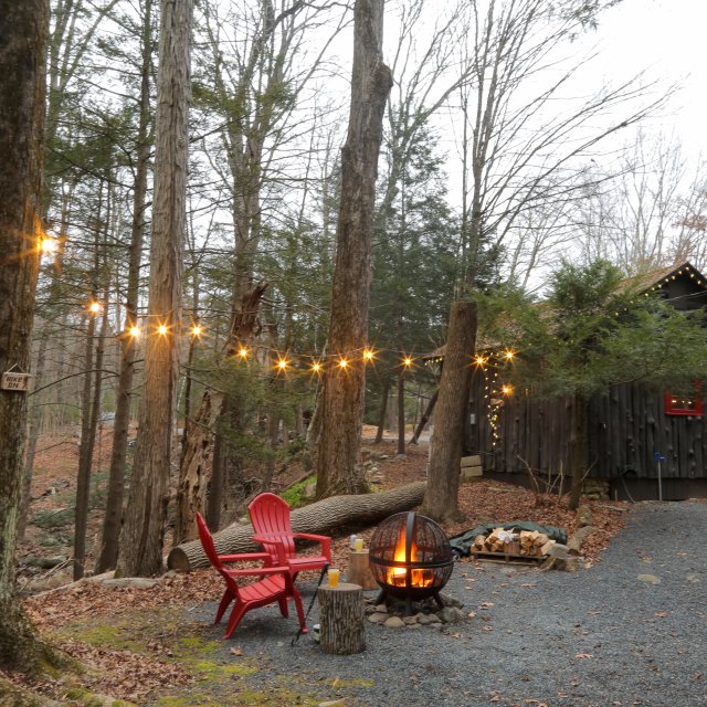 Babbling Brook Cottages offers charming cabin rentals in the Poconos, complete with firepit!