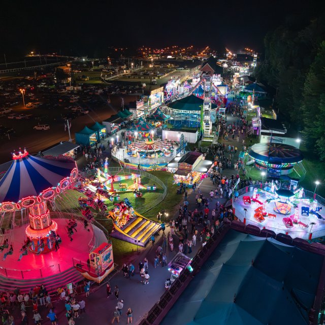 An aerial view of the Wayne County Fair in Honesdale