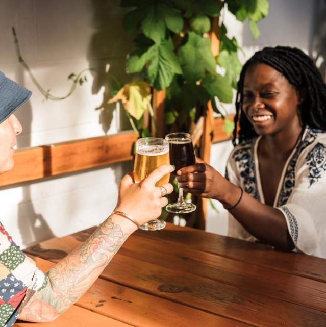 People enjoying beer at Jackknife Brewing