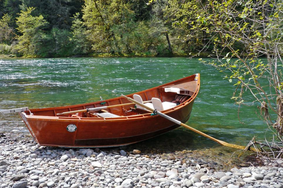 Wood Boat McKenzie River by Rick Obst