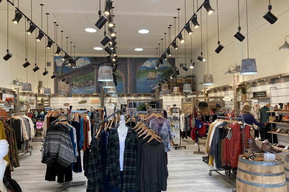 Clothing display at Stitch & Sole
