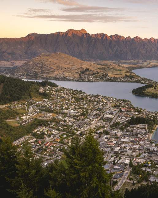 Aerial view overlooking Queenstown