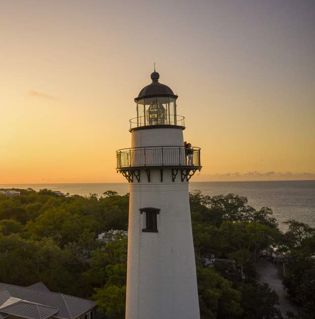 St. Simons Island lighthouse at sunset