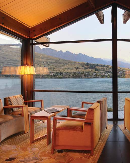The Rees Hotel view of mountains from lounge