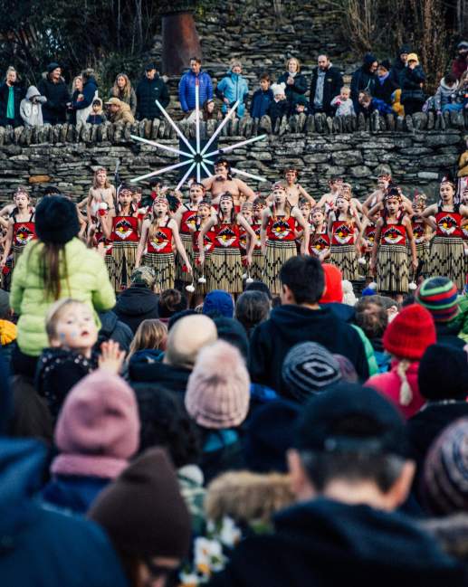 Children performing at Matariki Arrowtown Lights Festival