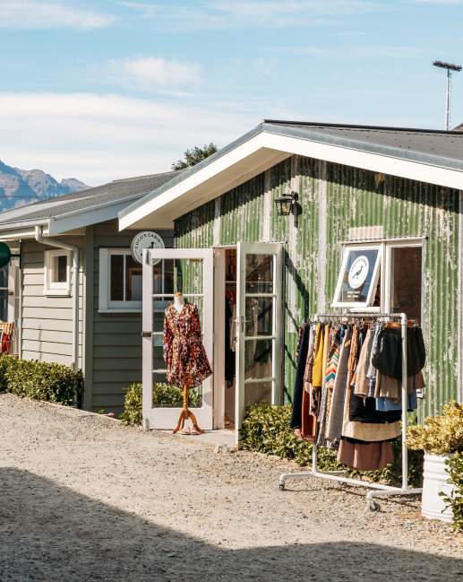 Boutique shops in restored sheds at Country Lane Retail Village