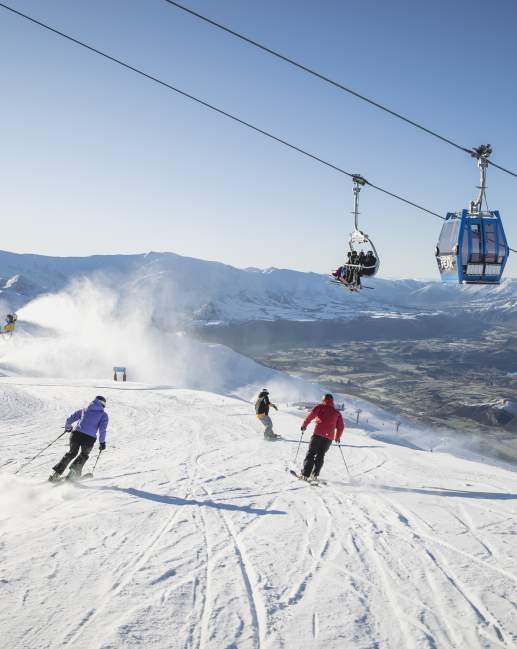 Skiing Coronet Peak on a bluebird day
