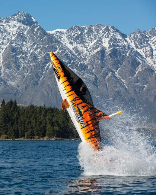 Hydro Attack leaping out of the water in Queenstown