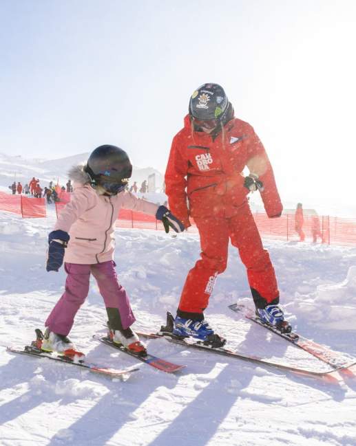 Cardrona Ski Instructor with a child during a lesson