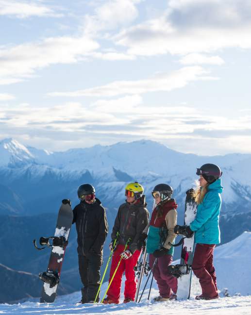 Group of friends at Coronet Peak Ski Area