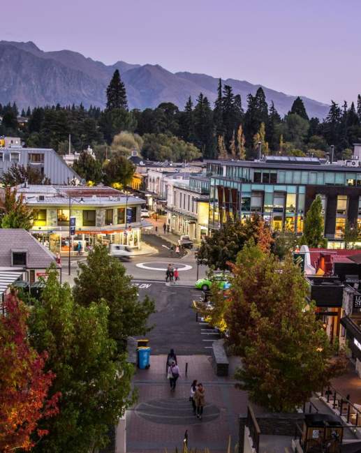 Dusk view of Shotover street Queenstown
