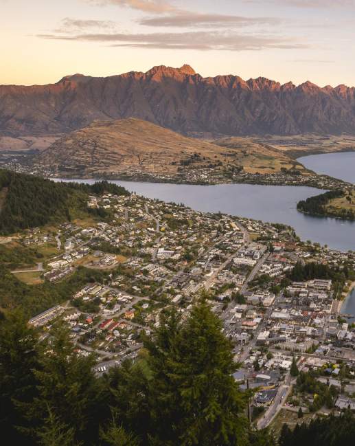 Aerial view overlooking Queenstown