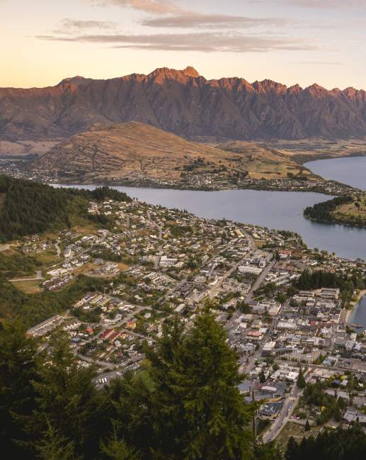 Aerial view overlooking Queenstown