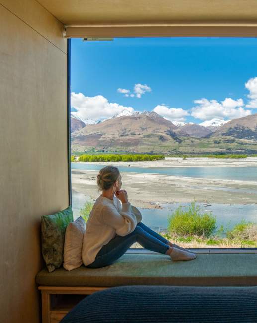 EcoScapes view of mountains and lake, Kinloch Wilderness Retreat