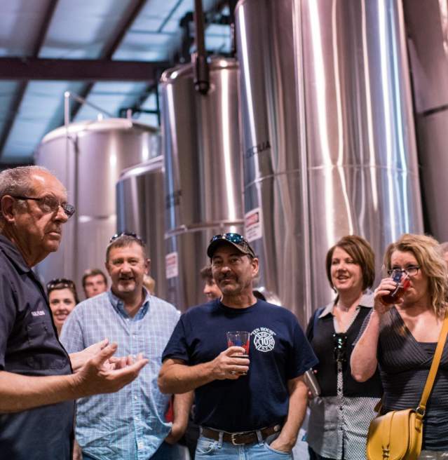 Floyd Knott conducts a tour of the brewing operations at Bayou Teche Brewing in Arnaudville, La., on Saturday, March 5, 2016