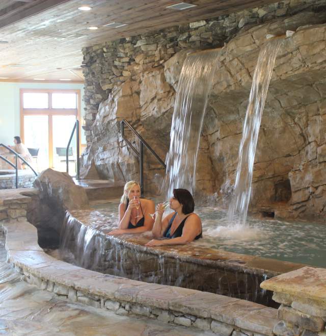 Rock Barn Spa waterfalls
