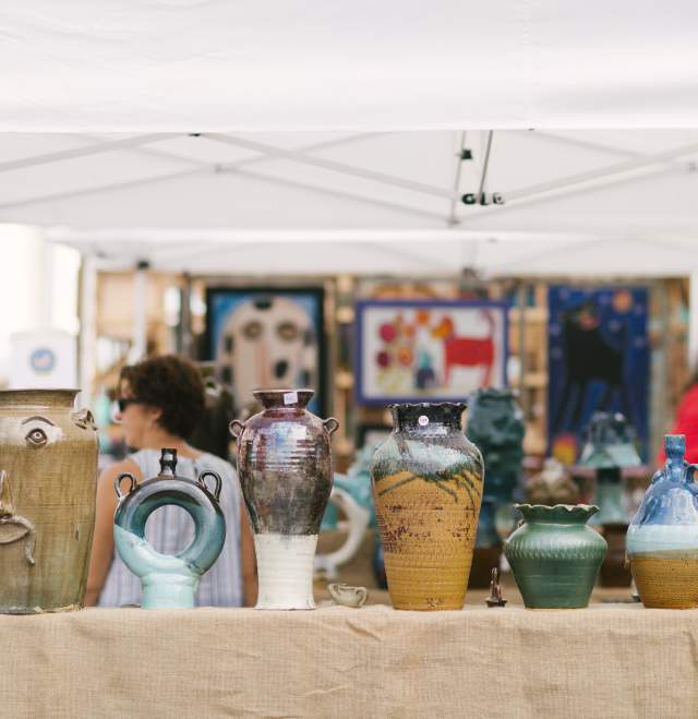 folk art festival pottery and vendors