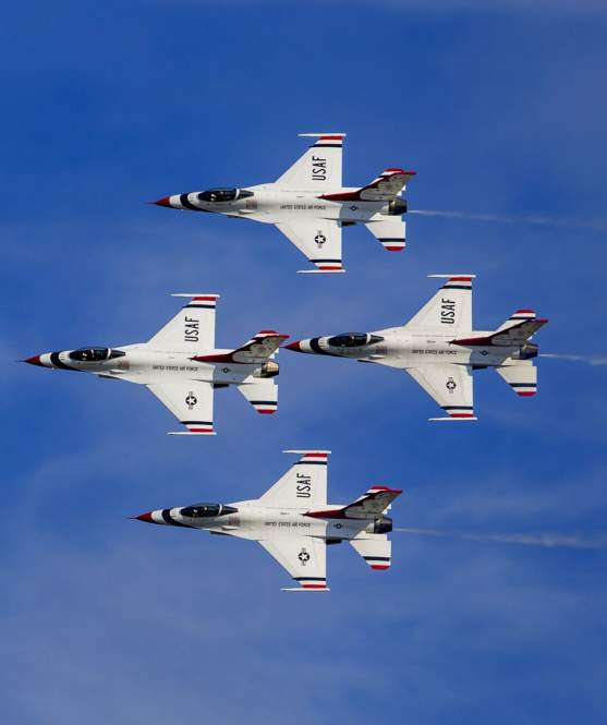 U.S. Air Force Thunderbirds performing at the SoCal Air Show at March Air Reserve Base in Moreno Valley, CA