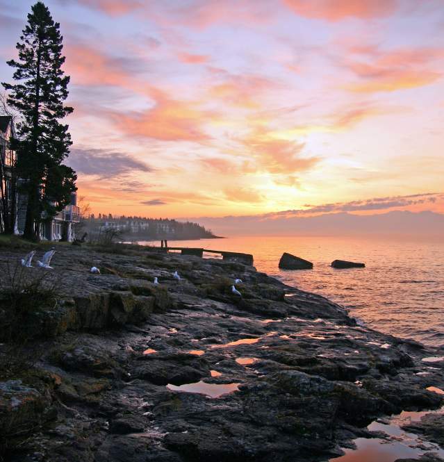 Sunrise over Lake Superior from Bluefin Bay Resort