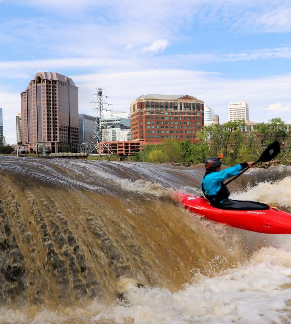Kayaker on the James River