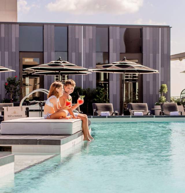 Kids Hanging Out at the Four Seasons New Orleans Pool