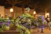 Gadsden folkloric dance group spinning with their green and black traditional dresses strung up with Christmas lights creating a light stream due to the long exposure of the photo.