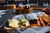 Burger and Basket of Wings at Wallenpaupack Brewing Co