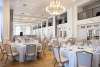 Ballroom with set tables at the Yorktowne Hotel