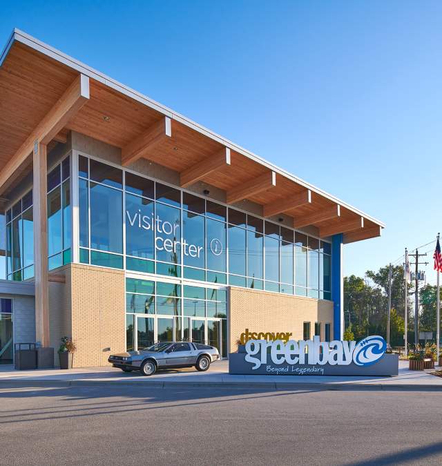 Outside of the Discover Green Bay Visitor Center