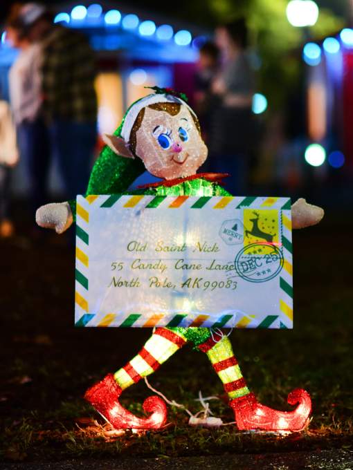 Christmas under the Stars in Griffith Park - Santa's mail elf