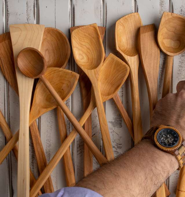 Hand-carved wooden spoons