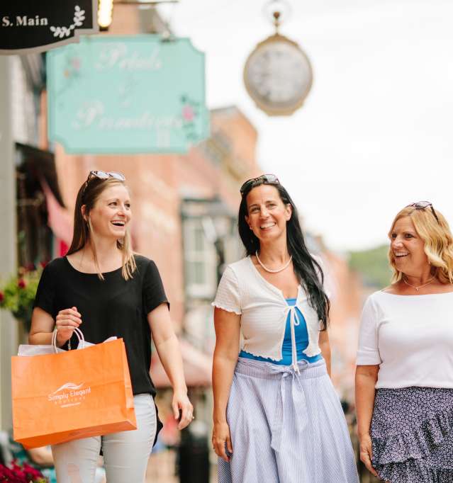 Ladies shopping on Main Street in Galena