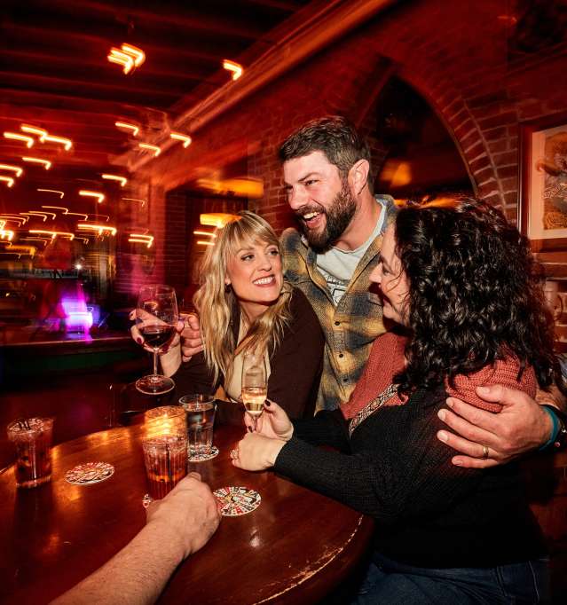 Friends enjoying the nightlife in Galena.