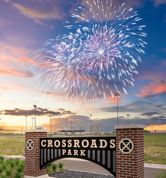 Fireworks at Crossroads Park in Temple