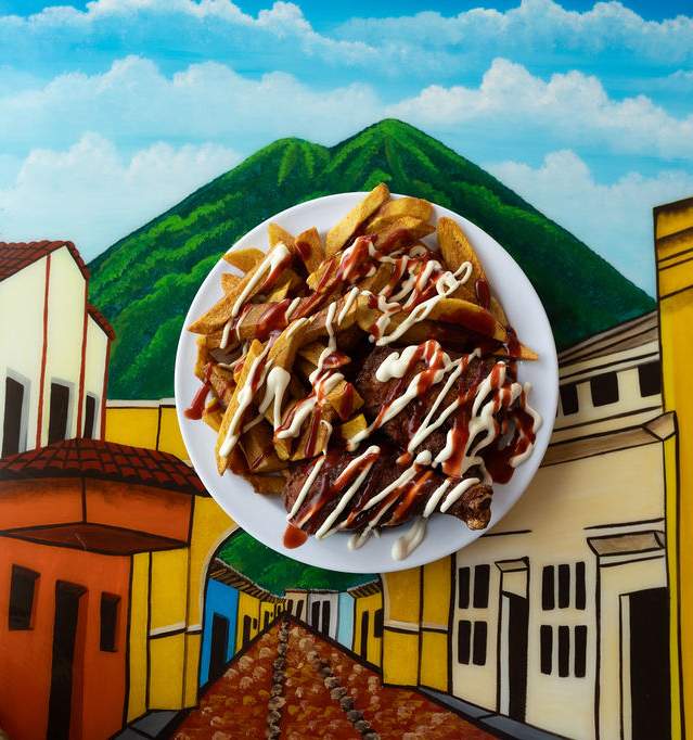 Pollo Frito con Papas y Tortillas