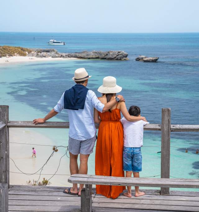 Family at a lookout point on Rottnest Island