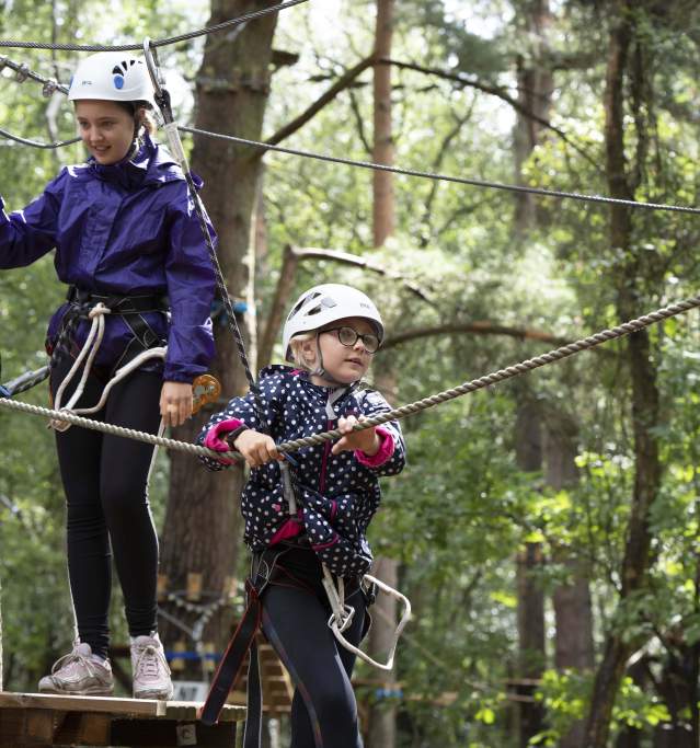 two children on a climbing