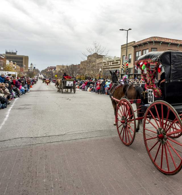 Lawrence Christmas Parade in Downtown Lawrence Kansas