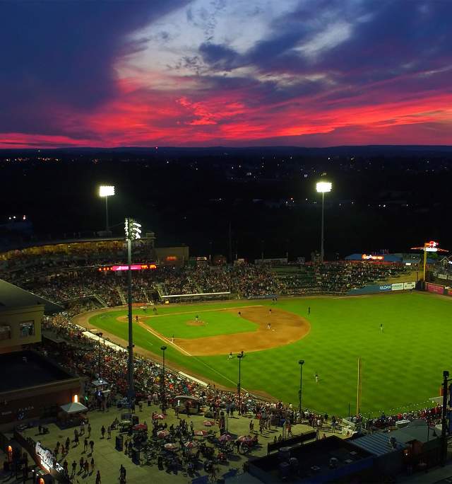 Sunset at Coca-Cola Park, home of the Lehigh Valley IronPigs
