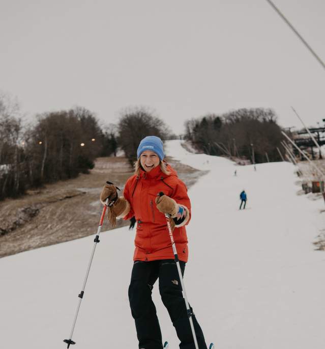 Woman skiing at Swain